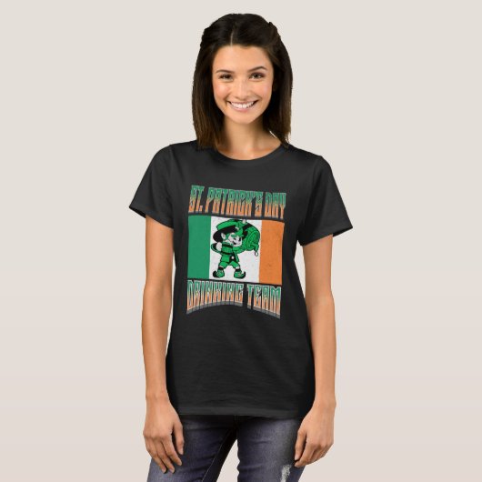 ST Patrick's Day Drinking Team  Leprechaun Irish M T-shirt (Voorkant volledig)
