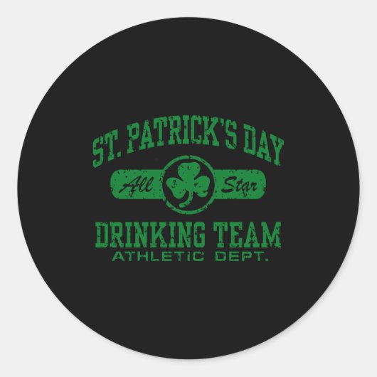 St Patricks Day Drinking Team T Shirt Ronde Sticker (Voorkant)