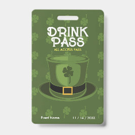 St. Patrick's Day Drinkpas Badge