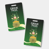 St. Patrick's Day Drinkpas-badge Badge (Voor- en achterkant)