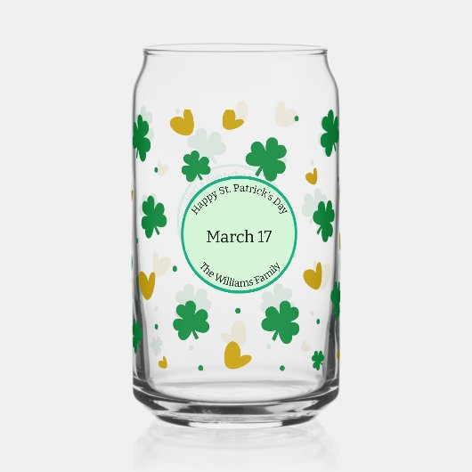 St. Patrick's Day Drinkware Set Blikvorm Glas (Voorkant)