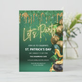 St Patrick's Day Dripping Liquid Party uitnodiging (Staand voorkant)