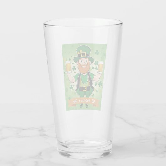 St. Patricks Day Dubbele vuistbieren kabouter Glas (Achterkant)