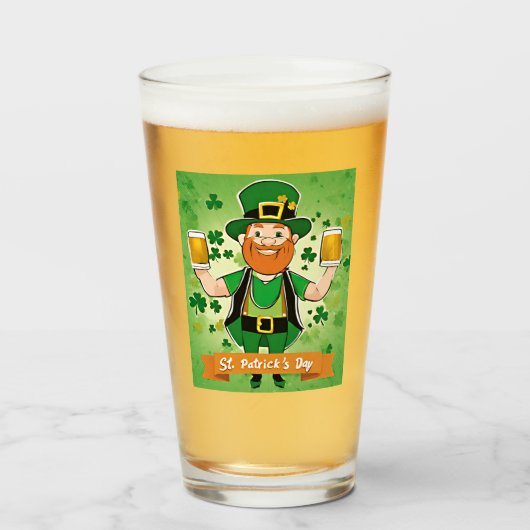 St. Patricks Day Dubbele vuistbieren kabouter Glas (Voorkant gevuld)