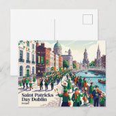 St. Patrick's Day Dublin Ierland Briefkaart (Voorkant / Achterkant)