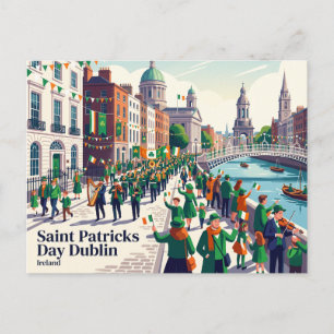 St. Patrick's Day Dublin Ierland Briefkaart