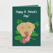 St. Patrick's Day Dudley Labrador Kaart (Voorkant)