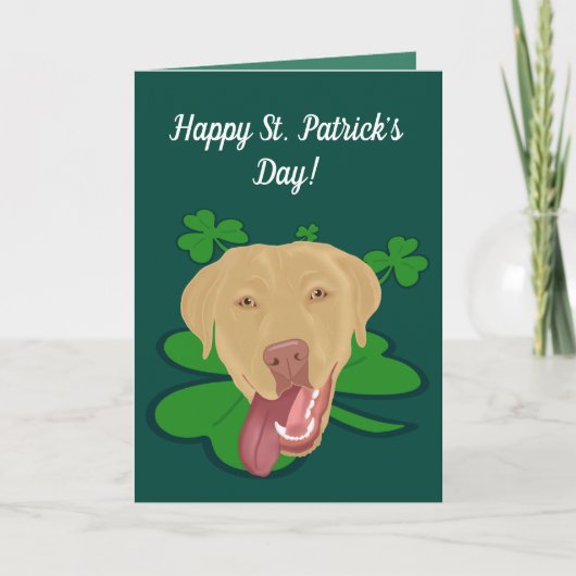 St. Patrick's Day Dudley Labrador Kaart (Voorkant)