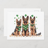 St. Patrick's Day Duitse herdershonden Feestdagenkaart (Voorkant / Achterkant)