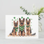 St. Patrick's Day Duitse Herdershonden Feestdagenkaart (Staand voorkant)