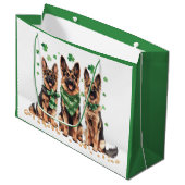 St. Patrick's Day Duitse herdershonden Groot Cadeauzakje (Voorkant Gekanteld)