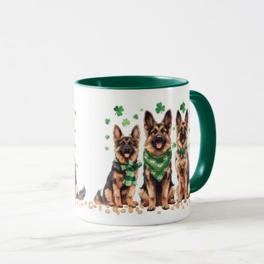 St. Patrick's Day Duitse herdershonden Mok (Voorkant rechts)