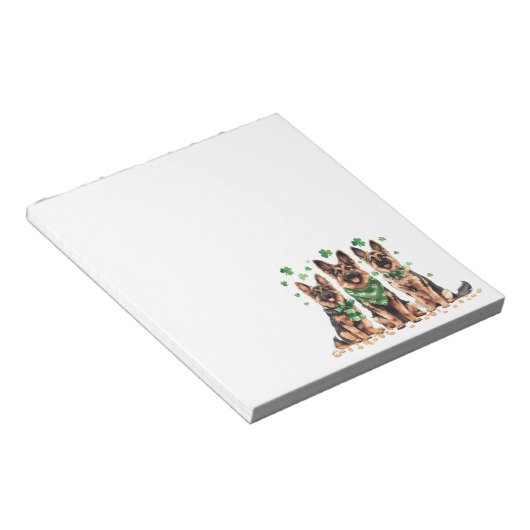 St. Patrick's Day Duitse herdershonden Notitieblok (Schuin)