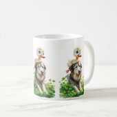 St. Patrick's Day Duo: eendje en Ierse Wolfshond Koffiemok (Voorkant rechts)