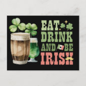 St. Patrick's Day Eat Drink and Be Irish Feestdagenkaart (Voorkant)