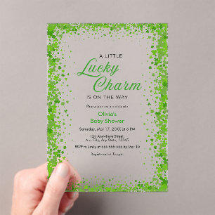 St. Patrick's Day Een Klein Geluksbrengend Babyfee Acryl Uitnodigingen