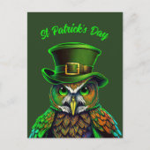 St. Patrick's Day: een uil in een pet Briefkaart (Voorkant)
