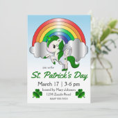 St. Patrick's Day Eenhoorn Pegasus Kaart (Staand voorkant)