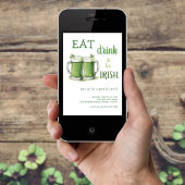 St. Patricks Day Eet Drink Be Irish Beer Party Kaart