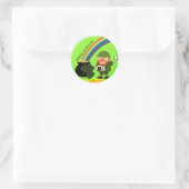 St. Patrick's Day Einde van de regenboog Ronde Sticker (Tas)
