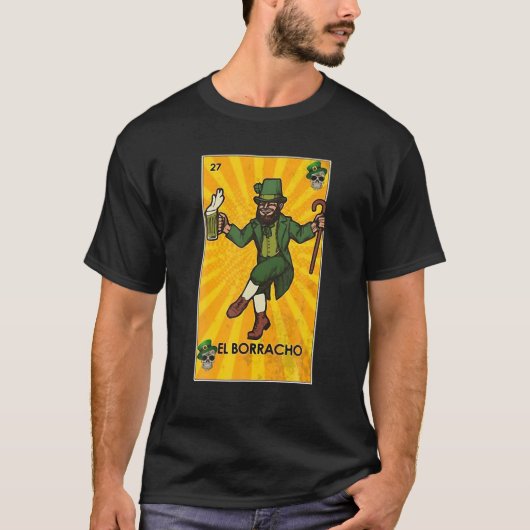 St Patrick's Day El Borracho Retro  T-shirt (Voorkant)