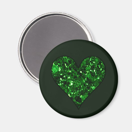 St. Patrick's Day Emerald Heart Magneet (Voorkant / Achterkant)