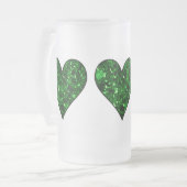 St. Patrick's Day Emerald Heart Matglas Bierpul (Voorkant links)