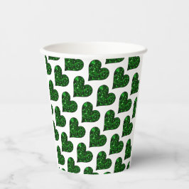 St. Patrick's Day Emerald Heart Papieren Bekers