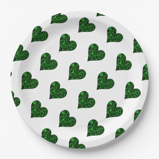St. Patrick's Day Emerald Heart Papieren Bordje (Voorkant)