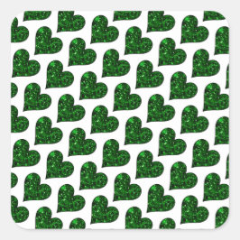St. Patrick's Day Emerald Heart Vierkante Sticker