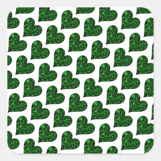 St. Patrick's Day Emerald Heart Vierkante Sticker (Voorkant)