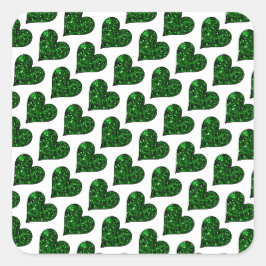St. Patrick's Day Emerald Heart Vierkante Sticker