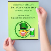 St Patrick's Day Emoji Green Beer Irish Pub Flyer (Hand)