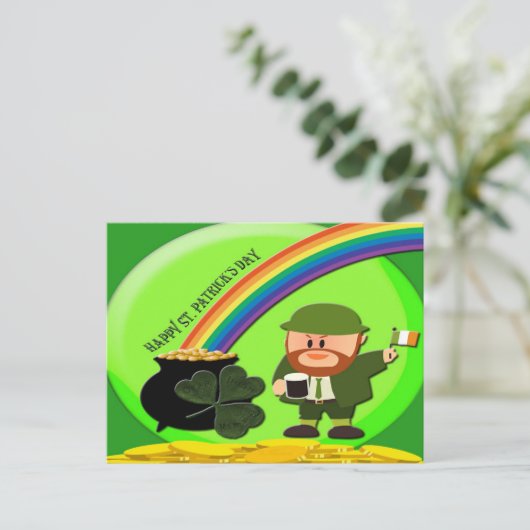 St. Patrick's Day End of Rainbow Briefkaart (Staand voorkant)