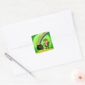 St. Patrick's Day End of Rainbow Vierkante Sticker (Envelop)