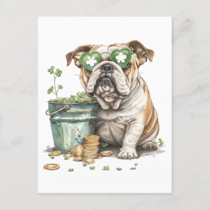 St. Patrick's Day Engelse buldog Briefkaart