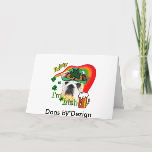 St. Patrick's Day Engelse buldog Kaart (Achterkant)