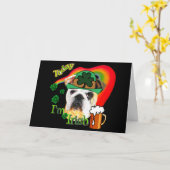 St. Patrick's Day Engelse buldog Kaart (Gele Bloem)
