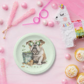 St. Patrick's Day Engelse buldog Papieren Bordje (Feest)