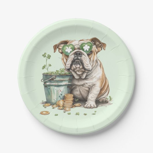 St. Patrick's Day Engelse buldog Papieren Bordje (Voorkant)