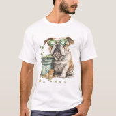 St. Patrick's Day Engelse buldog T-shirt (Voorkant)
