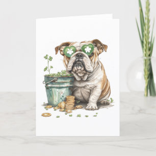 St. Patrick's Day Engelse Bulldog Feestdagen Kaart
