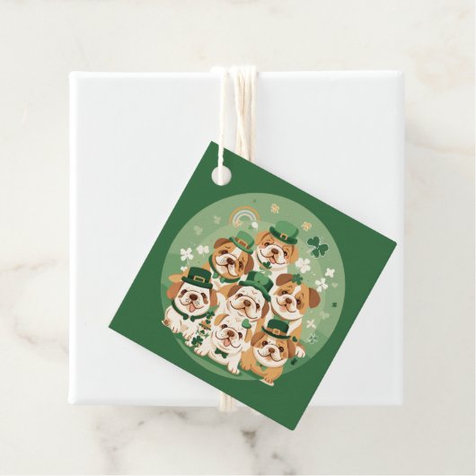 St. Patrick's Day Engelse Bulldogs Bedankjes Labels (In situ)