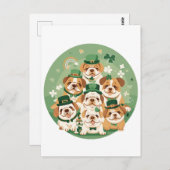 St. Patrick's Day Engelse Bulldogs Briefkaart (Voorkant / Achterkant)