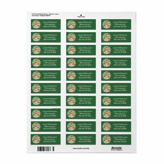 St. Patrick's Day Engelse Bulldogs Etiket (Full Sheet)