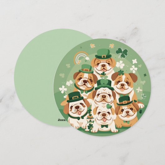 St. Patrick's Day Engelse Bulldogs Feestdagenkaart (Voorkant / Achterkant)
