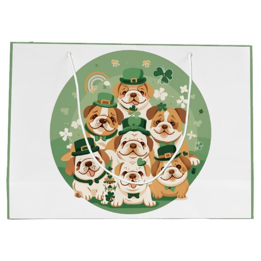 St. Patrick's Day Engelse Bulldogs Groot Cadeauzakje (Achterkant)