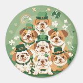 St. Patrick's Day Engelse Bulldogs Magneet (Voorkant)