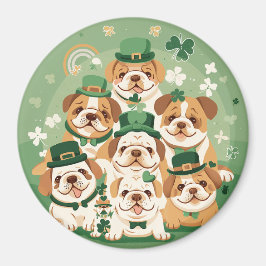 St. Patrick's Day Engelse Bulldogs Magneet
