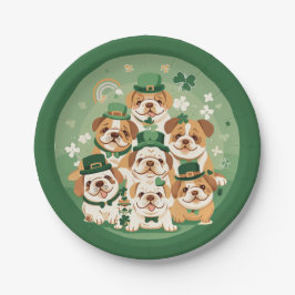 St. Patrick's Day Engelse Bulldogs Papieren Bordje